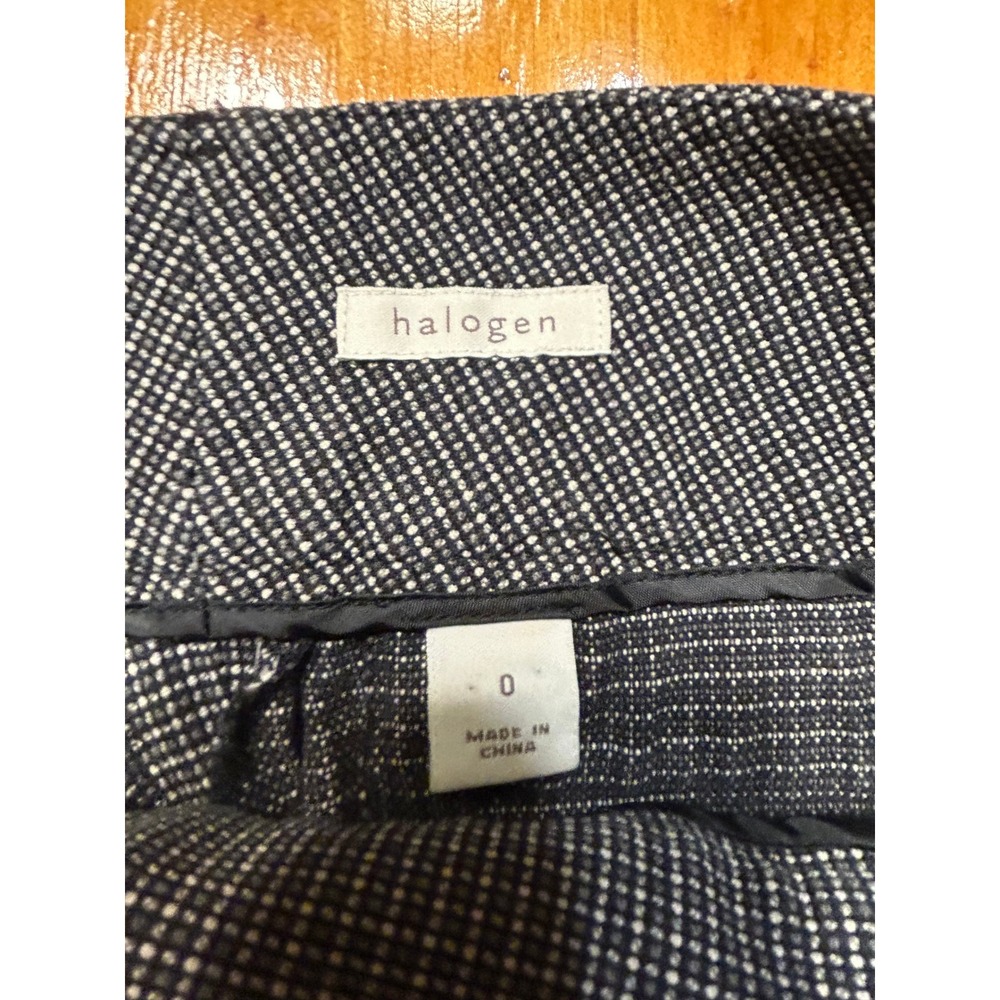 Halogen Womens Black White Micro Check Dress Pants Size 0 Wide Leg Trousers - Picture 3 of 10